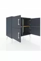 Commode Hyperion 2 étagères 4 portes Anthracite-Anthracite/Sapin