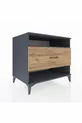 Commode Kronos à une étagère et un tiroir Anthracite-Épicéa