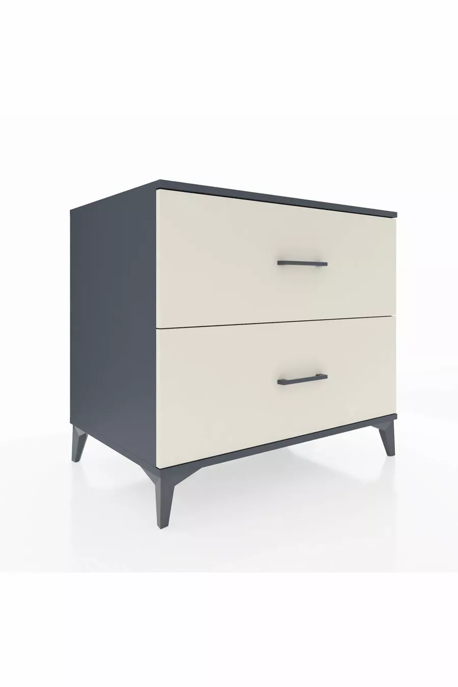 Commode Kronos 2 tiroirs Anthracite-Pierre d'ardoise