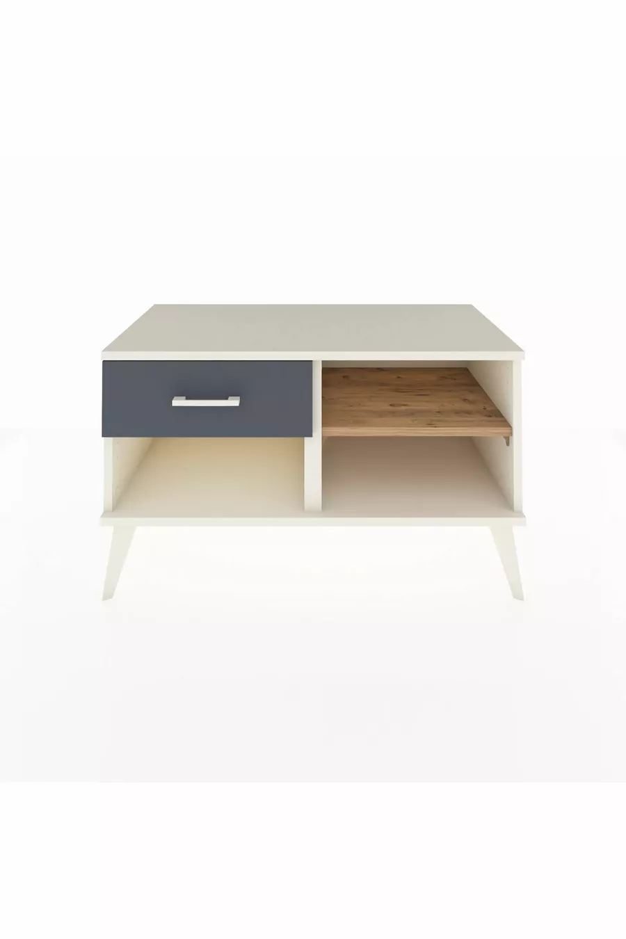 Commode Hyperion à une étagère et un tiroir Mésolithique-Pin/Anthracite
