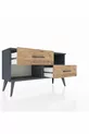 Commode Arges à une étagère et 2 tiroirs Anthracite-Anthracite/Sapin