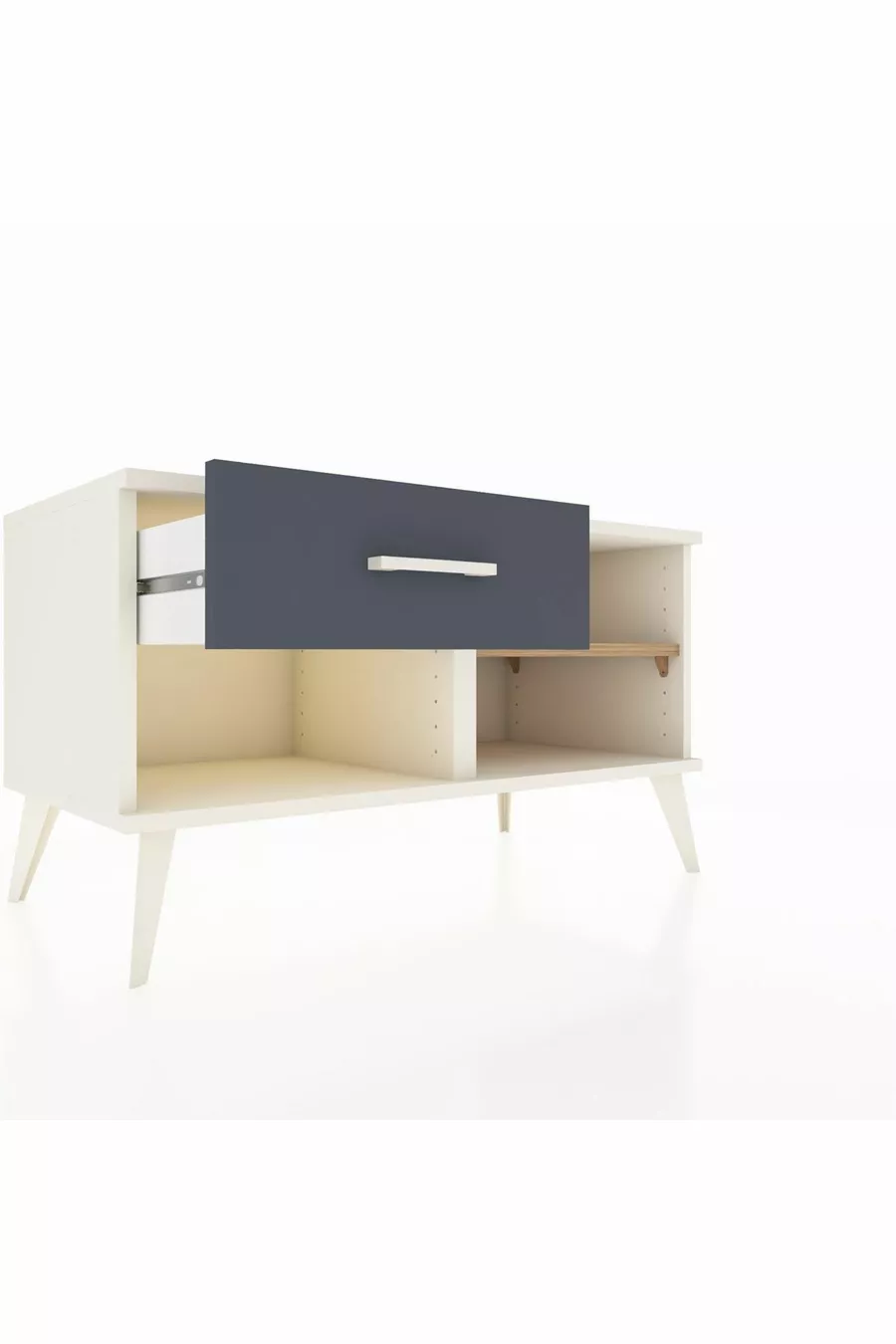 Commode Hyperion à une étagère et un tiroir Mésolithique-Pin/Anthracite