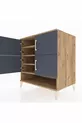 Commode Kronos 4 étagères 4 portes Pin-Anthracite
