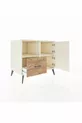 Kronos Dresser 2 Shelves, Single Drawer, 2 Doors, Moonstone-Moonstone/Pine