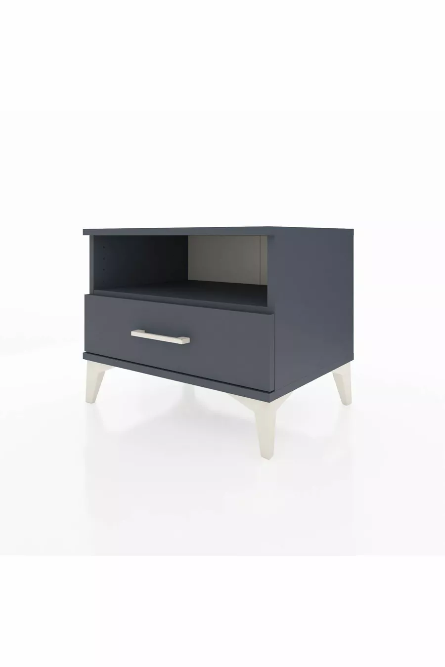 Hyperion Nightstand Single Shelf Single Drawer Anthracite-Anthracite