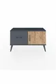 Commode Arges avec une seule étagère, un tiroir et une porte, Anthracite-Pin/Anthracite