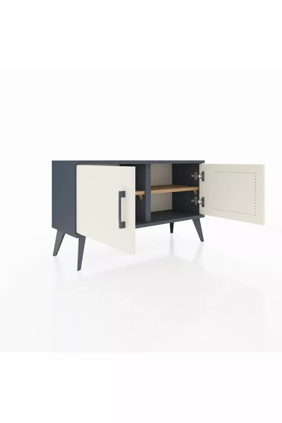 Arges Dresser with 2 Shelves and 2 Doors Anthracite-Ash/ Pine