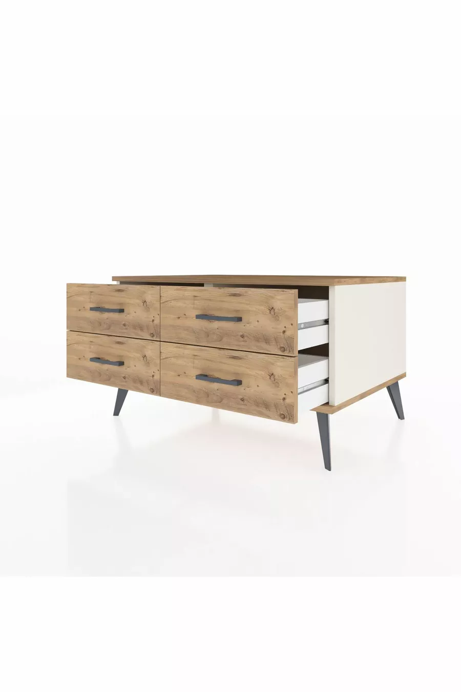 Commode Kronos 4 étagères Pierre de Lune-Pin