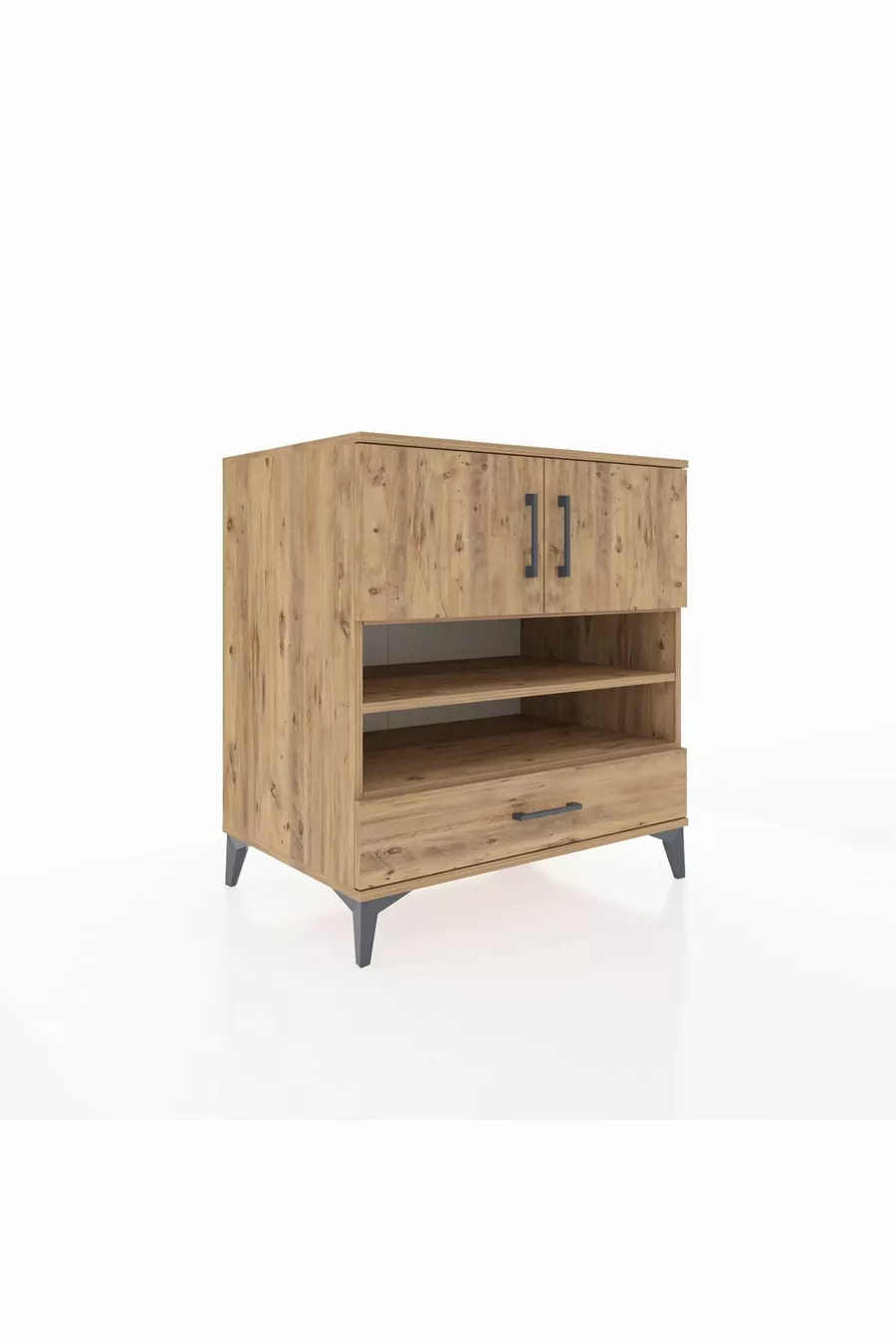 Kronos Dresser 4-Shelf Single Drawer 2-Door Pine-Pine