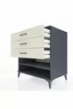 Commode Kronos à une étagère et trois tiroirs Anthracite-Pierre de Lune
