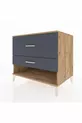 Commode Kronos à 2 tiroirs Pin-Anthracite