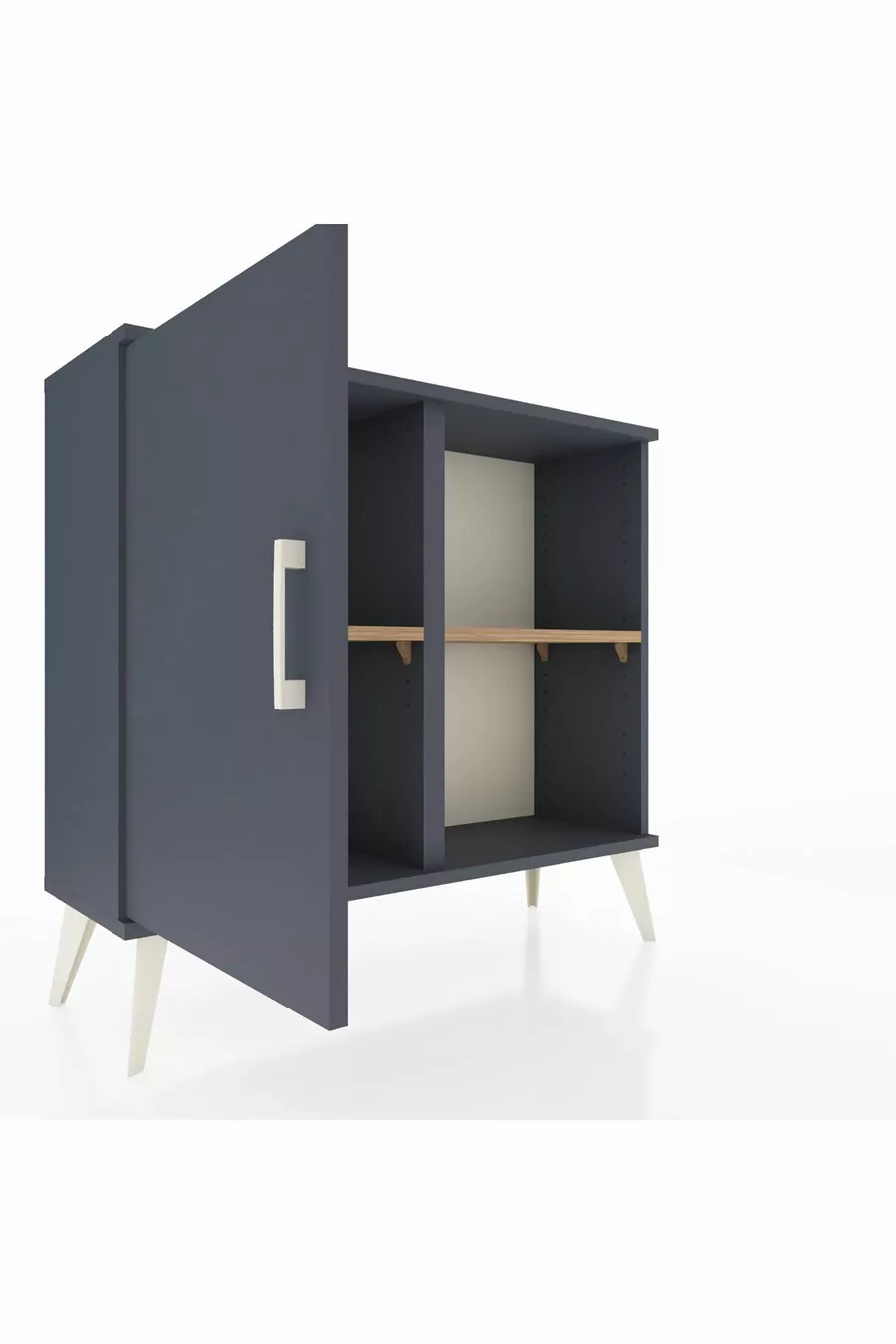 Comò Arges con 2 Ripiani e 1 Anta Antracite-Antracite/Pino