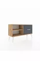 Commode Arges à une étagère et un tiroir en pin-pin/anthracite