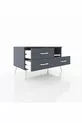 Commode Hyperion à une étagère et 3 tiroirs Anthracite-Sable/Mer de pierre/Anthracite