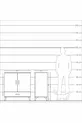 Commode Kronos avec 3 étagères, 1 tiroir et 2 portes, Pierre de Lune-Pier de Lune