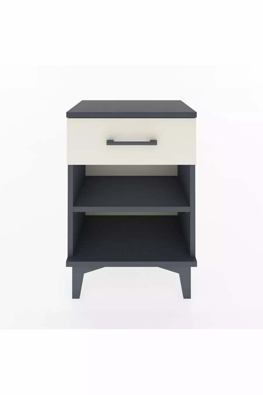 Arges Commode Single Shelf Single Drawer Anthracite-Sandstone