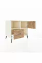 Commode Kronos 2 étagères avec un tiroir et une porte seule Pierre de lune-Pin