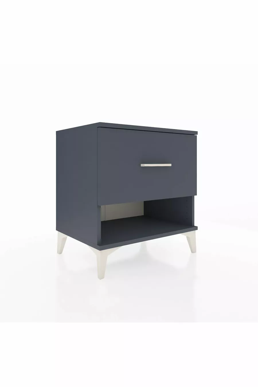 Comodino Hyperion con un cassetto Antracite-Antracite