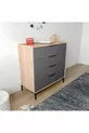 Cassettiera Aden 4 Cassetti Antracite, Camera da Letto, Cameretta