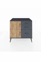 Commode Kronos à une étagère, 3 tiroirs, 2 portes, Anthracite-Sapin/Anthracite