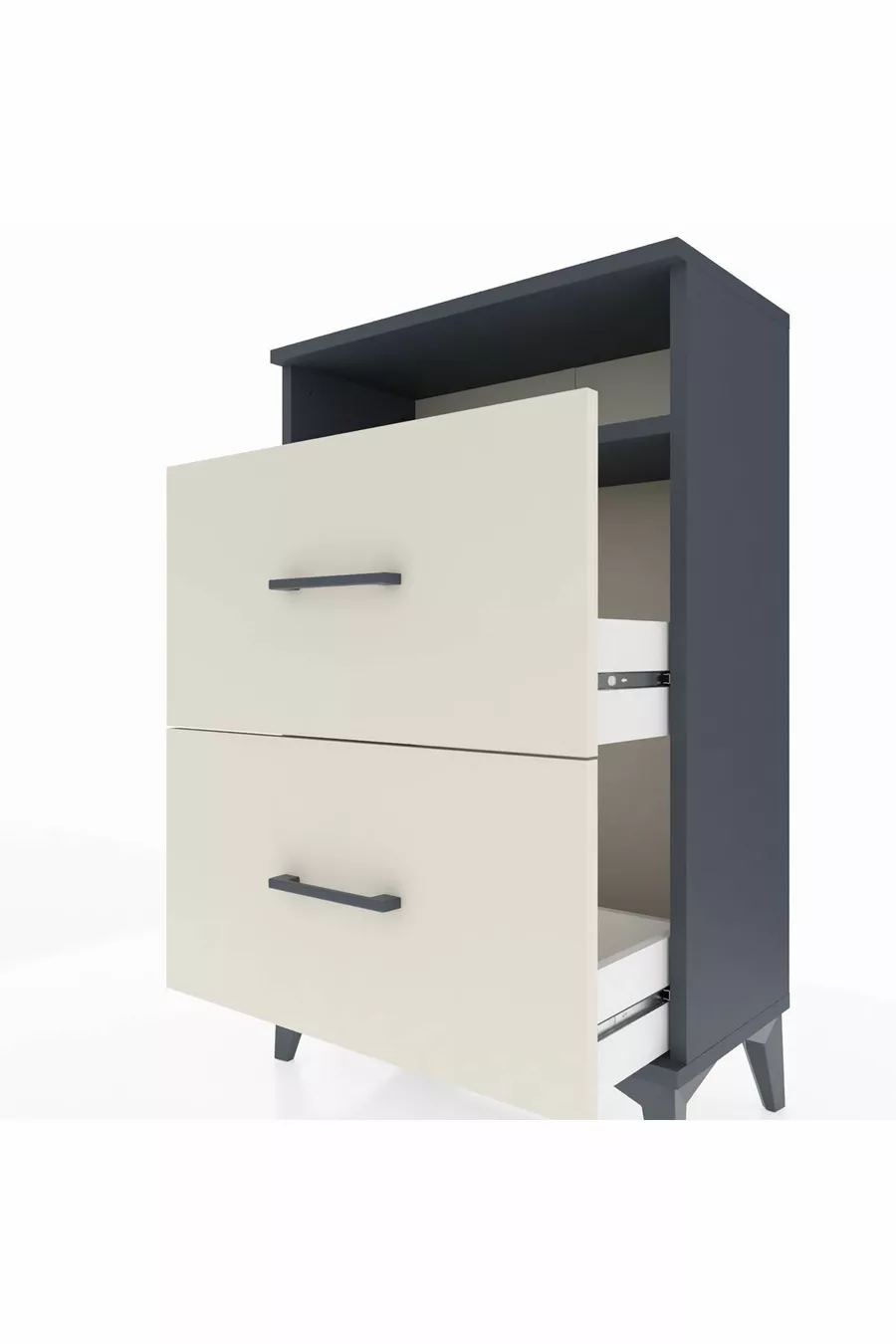 Argeş Commode met één plank en 2 lades Antraciet-Leisteen
