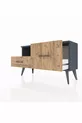 Commode Arges à une étagère et 2 tiroirs Anthracite-Anthracite/Sapin