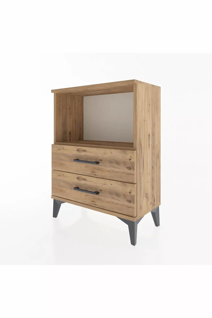 Arges Commode Single Shelf 2 Drawers Pine-Pine