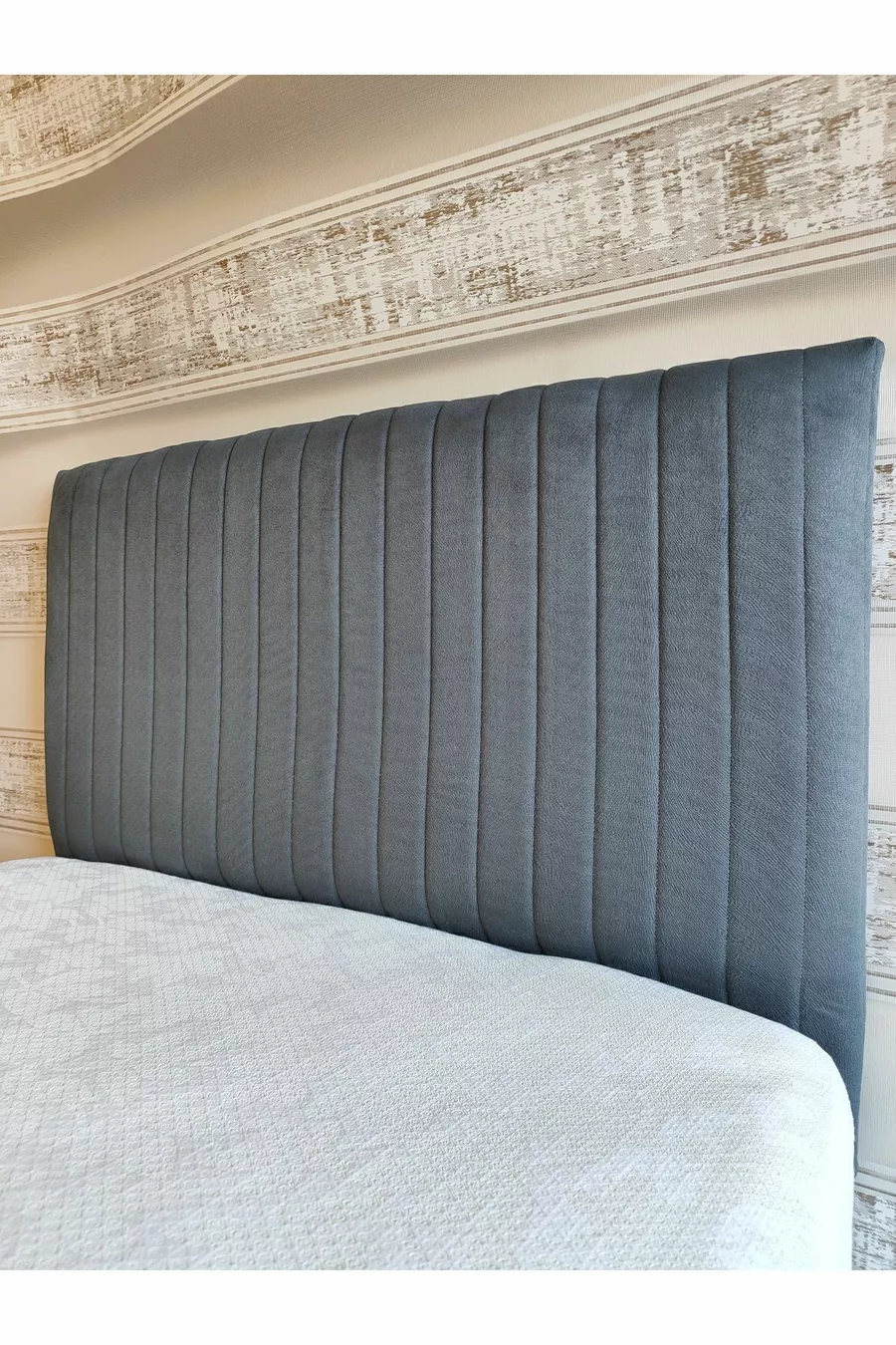 Sonne Linen Base Bed Headboard Cover  Cm Anthracite