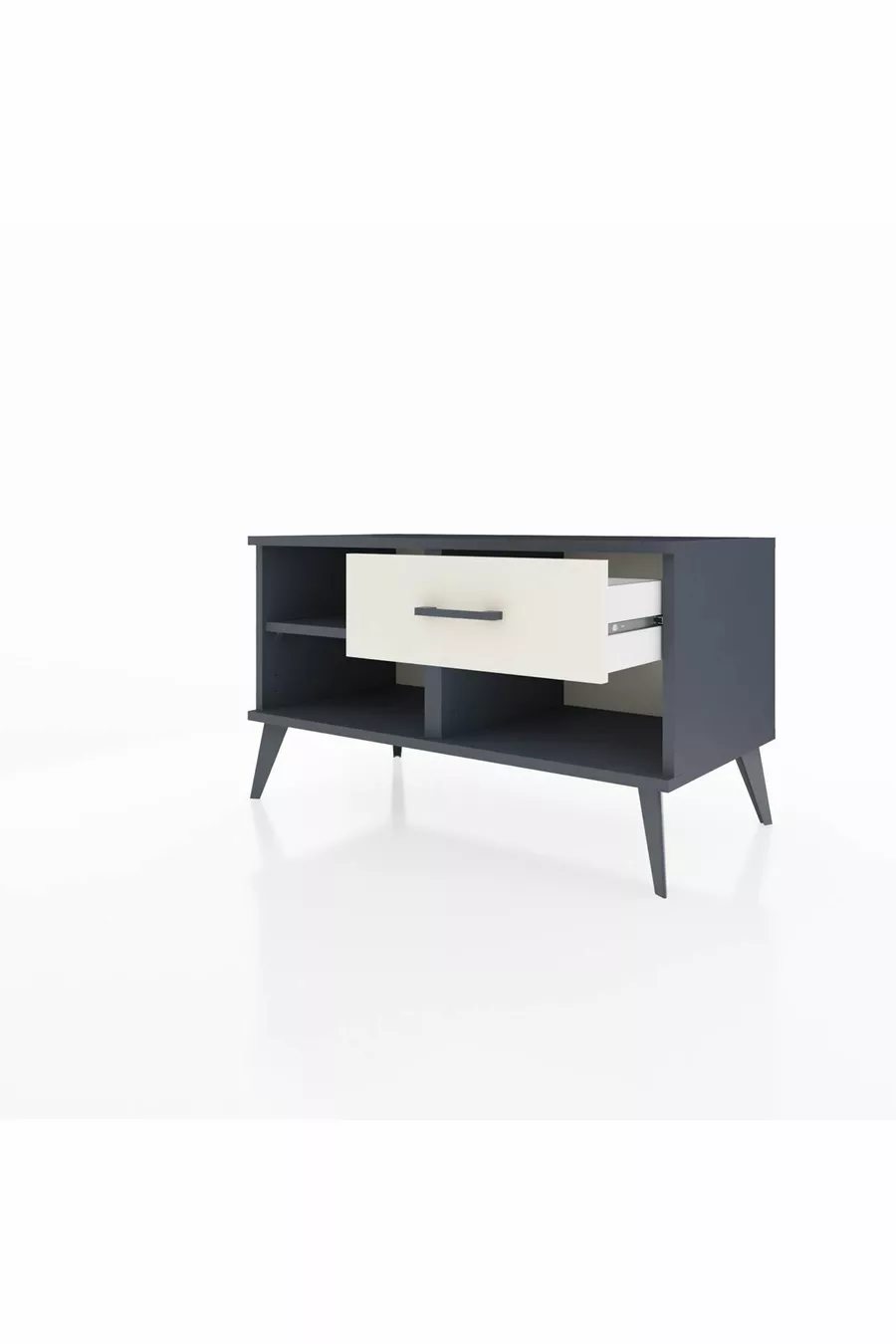 Hyperion Dressoir Enkel Plank Enkel Lade Antraciet-Antraciet/Marmer