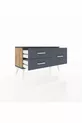 Commode Arges 3 étagères Pin-Anthracite