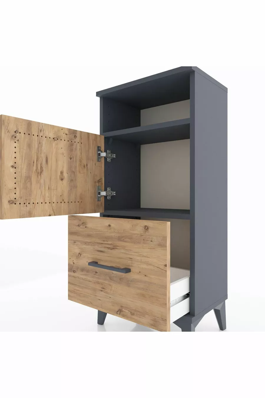Arges Kast met 2 planken, 1 lade en 2 deuren Antraciet-Den