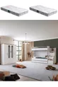 Lit superposé Ranza, lit superposé Vita Bohem avec tiroirs blanc, armoire à 4 portes, 2 matelas Comfort