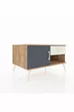 Commode Kronos avec une étagère, un tiroir et une porte, pin-anthracite/pierre de lune