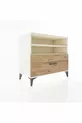 Commode Hyperion 2 étagères 1 tiroir Pierre de lune-Épicéa