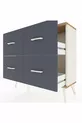 Commode Arges 4 tiroirs Pierre d'ailes-Pin/Anthracite