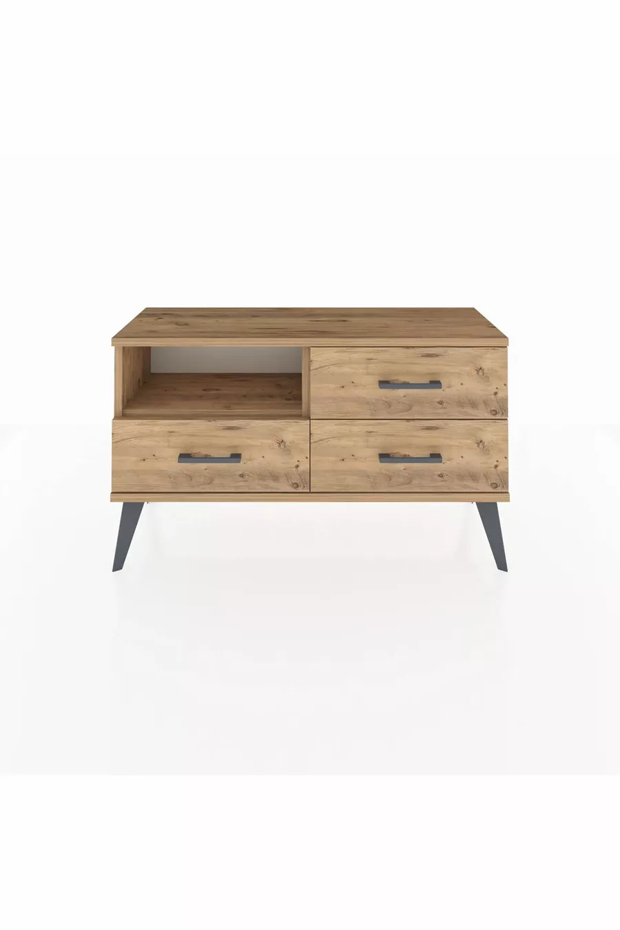 Commode Arges à un seul étagère et 3 tiroirs en pin