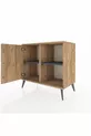 Commode Hyperion avec 2 étagères et une porte en pin-pin/anthracite