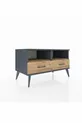 Commode Hyperion 2 étagères 2 tiroirs Anthracite-Pin