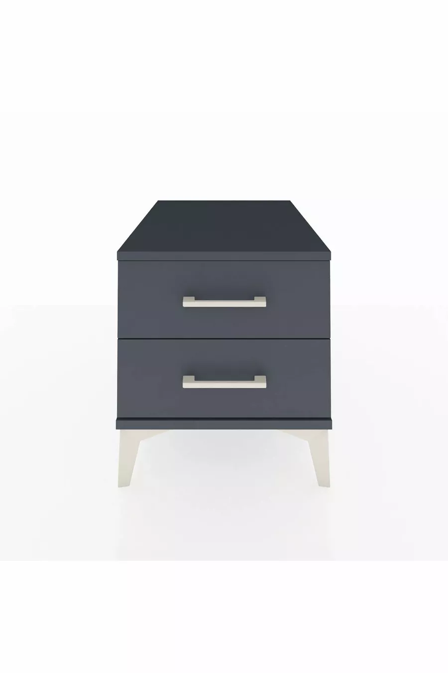 Table de chevet Kronos à 2 tiroirs Anthracite-Anthracite