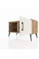 Commode Hyperion 2 étagères avec une porte en pin-pierre d'onyx / Anthracite
