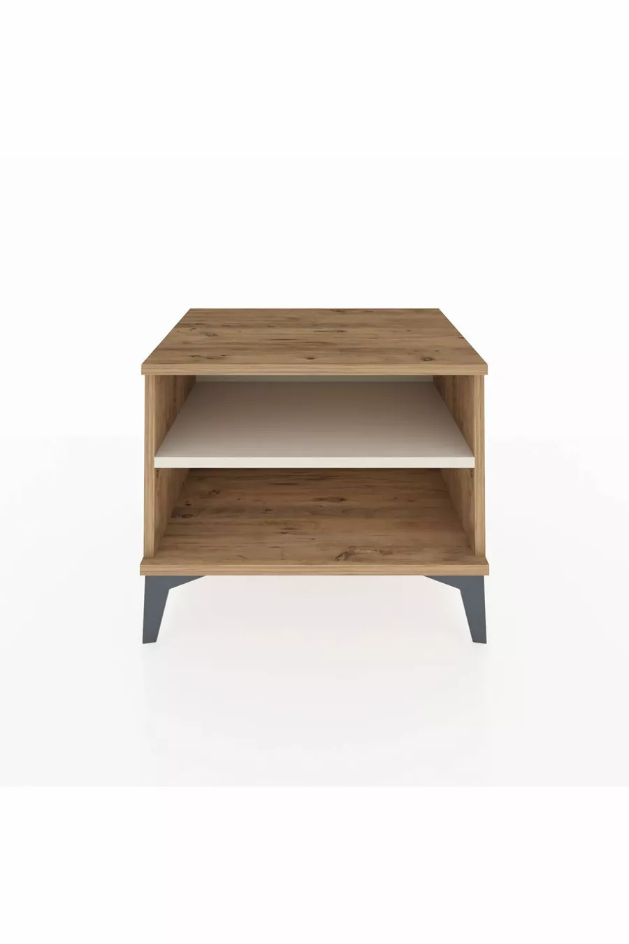 Table de chevet Hyperion à une étagère, pin-pierre d'onyx