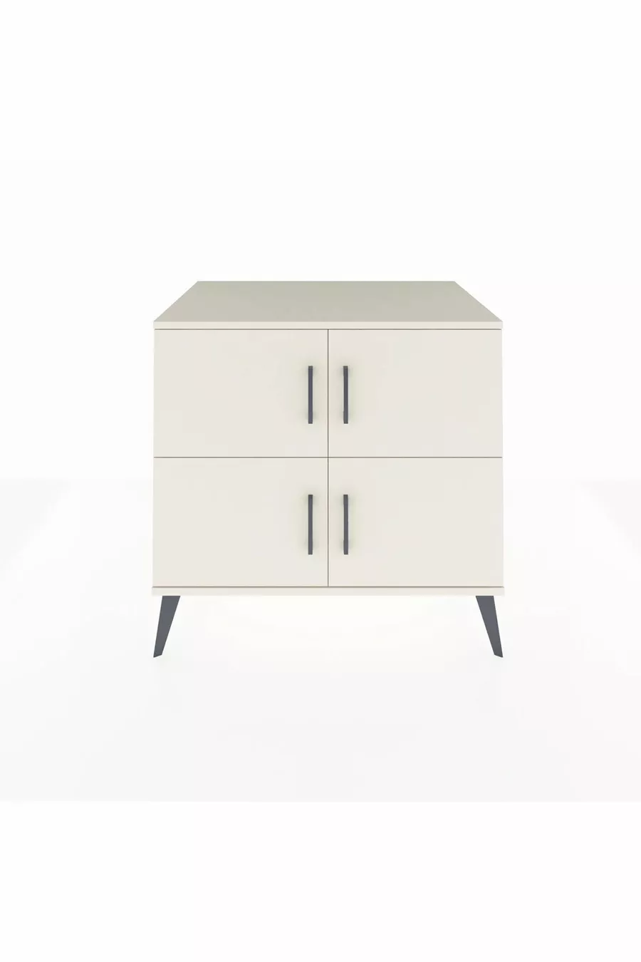 Commode Kronos 2 étagères 4 portes Pierre de lune-Pierre de lune/Anthracite