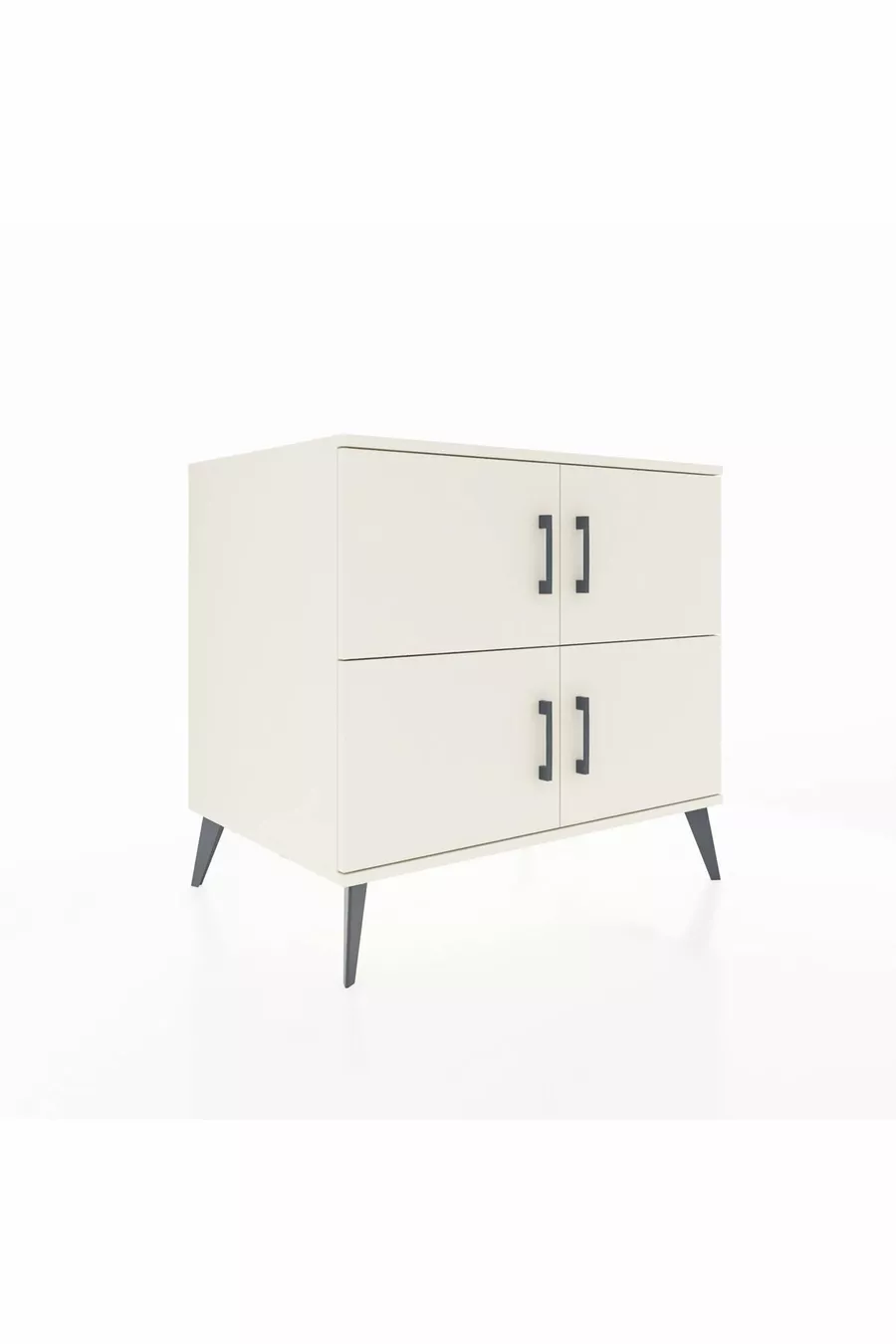 Commode Kronos 2 étagères 4 portes Pierre de lune-Pierre de lune/Anthracite