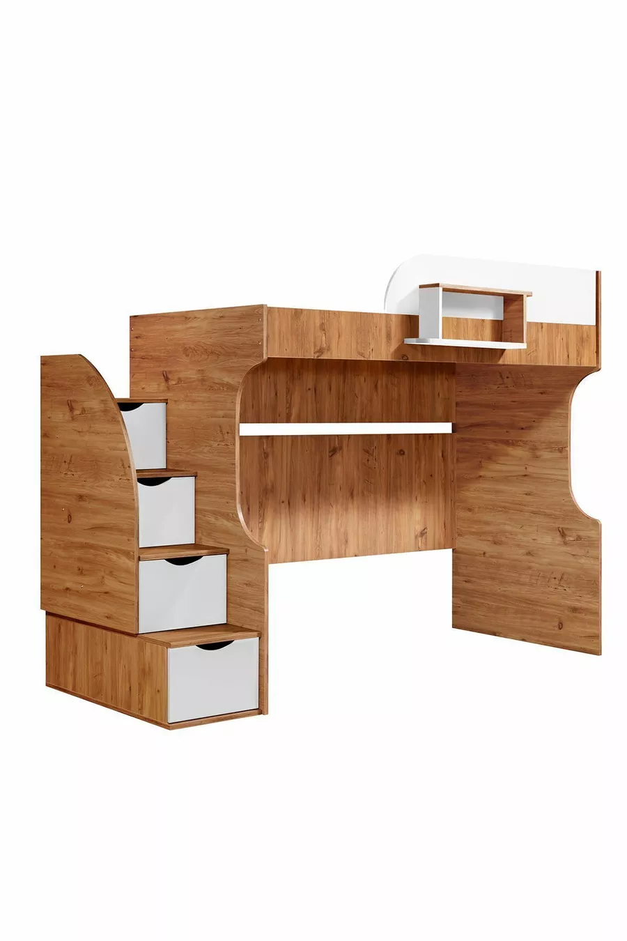 Ranza, Litera Ranza Dolap Çalışma Masası, Koyu Ceviz-Beyaz