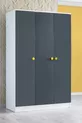 Lits superposés, Lit superposé Metris avec bureau et armoire à 3 portes