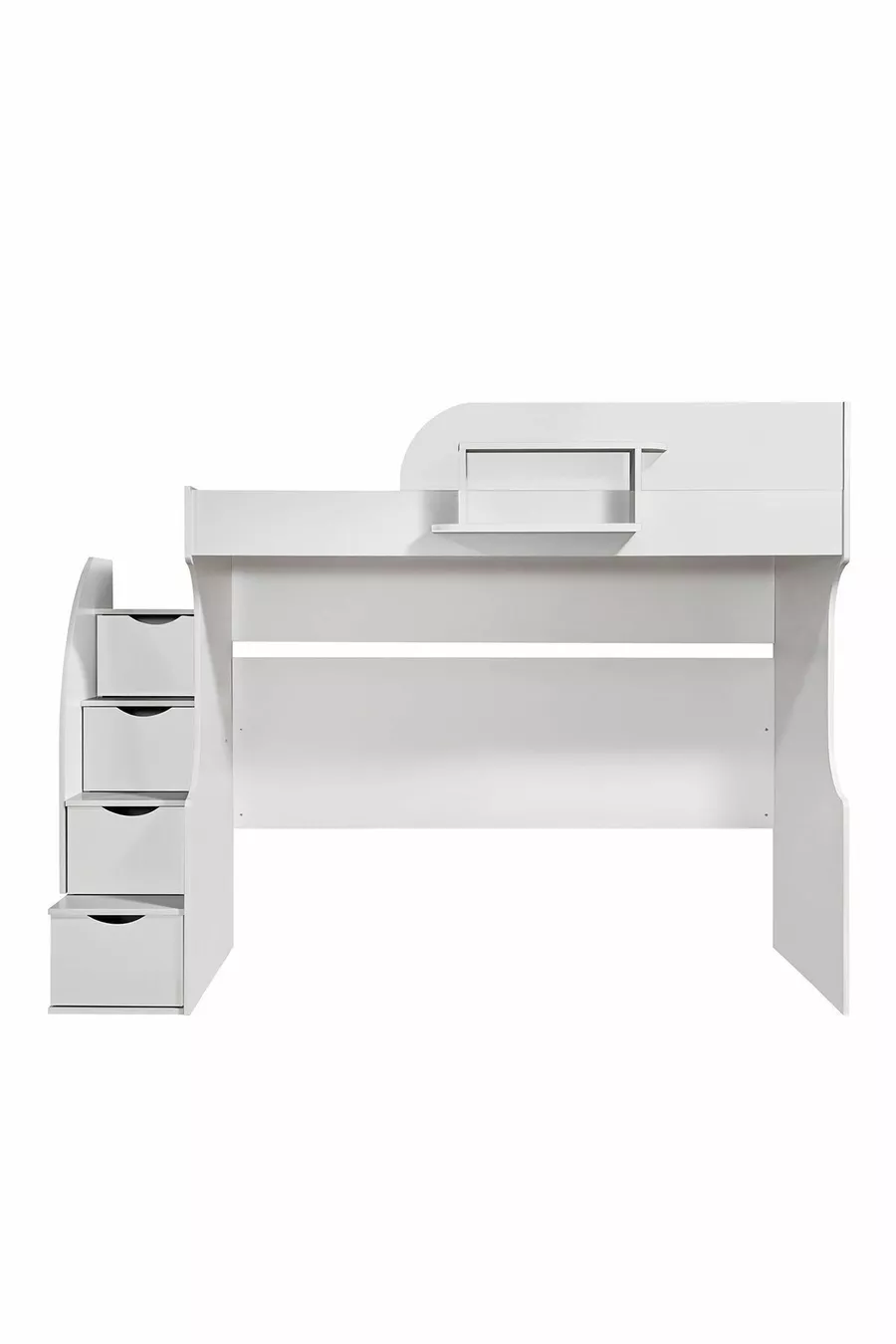 Lits superposés, Litera avec Armoire et Bureau, Blanc 1 Matelas Comfort