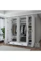 Rani  Großer Kleiderschrank mit 6 Türen, 2 Schubladen,  Regalen und 2 Kleiderstangen, Weiß