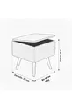 Nivo Drawer Nightstand, Modern Nightstand with Wooden Legs and Teddy Fabric Upholstery
