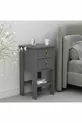 Table de chevet Mandosi Mobilier avec double tiroir, poignées en or anthracite