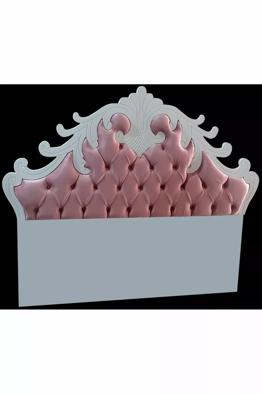 Bed Headboard Lacquered Wood CNC Engraved